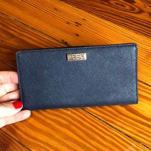 Navy Kate Spade Leather Wallet